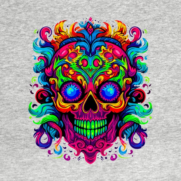 Skull in NEON colors by SteadyRolling